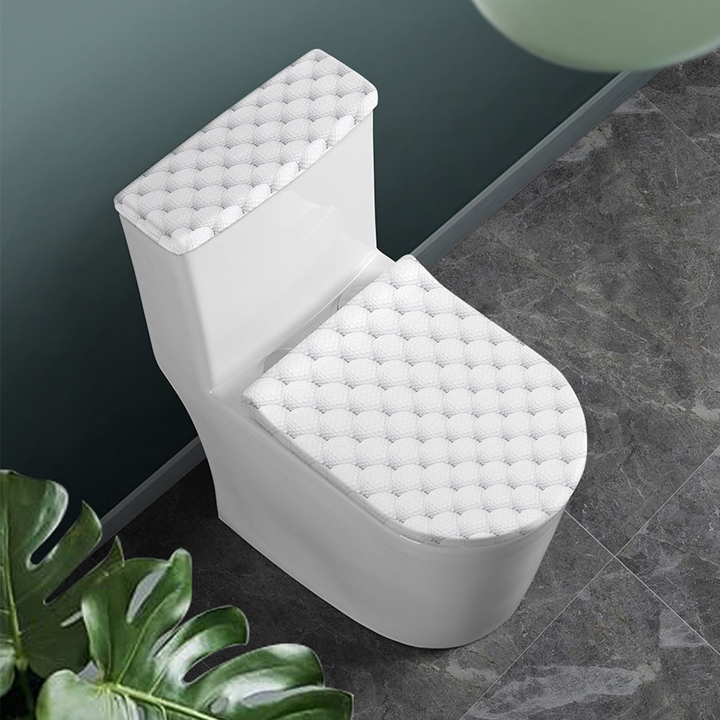 Golf Ball Pattern Print Toilet Lid And Tank Cover Set