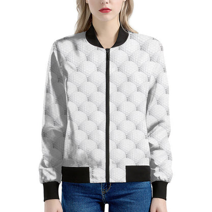 Golf Ball Pattern Print Women's Bomber Jacket