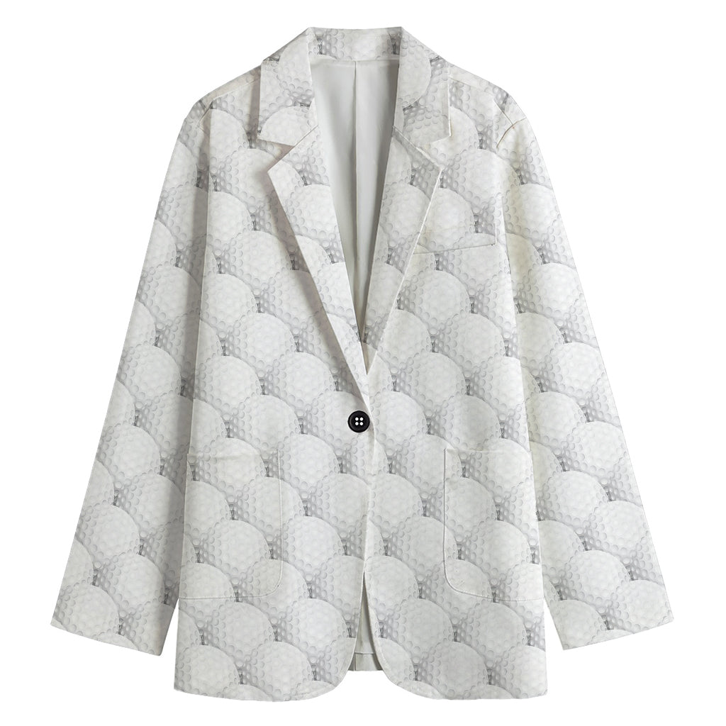 Golf Ball Pattern Print Women's Cotton Blazer