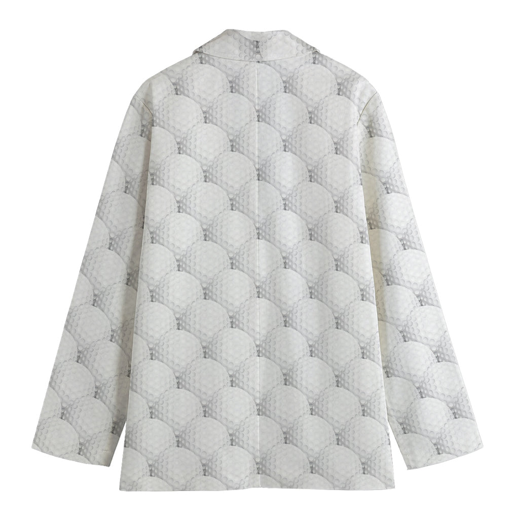 Golf Ball Pattern Print Women's Cotton Blazer