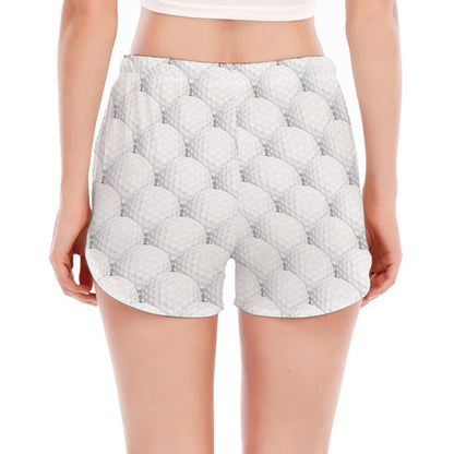 Golf Ball Pattern Print Women's Split Running Shorts