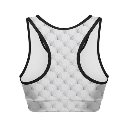 Golf Ball Pattern Print Women's Sports Bra