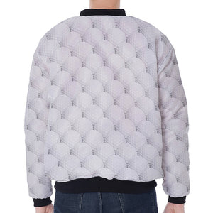 Golf Ball Pattern Print Zip Sleeve Bomber Jacket