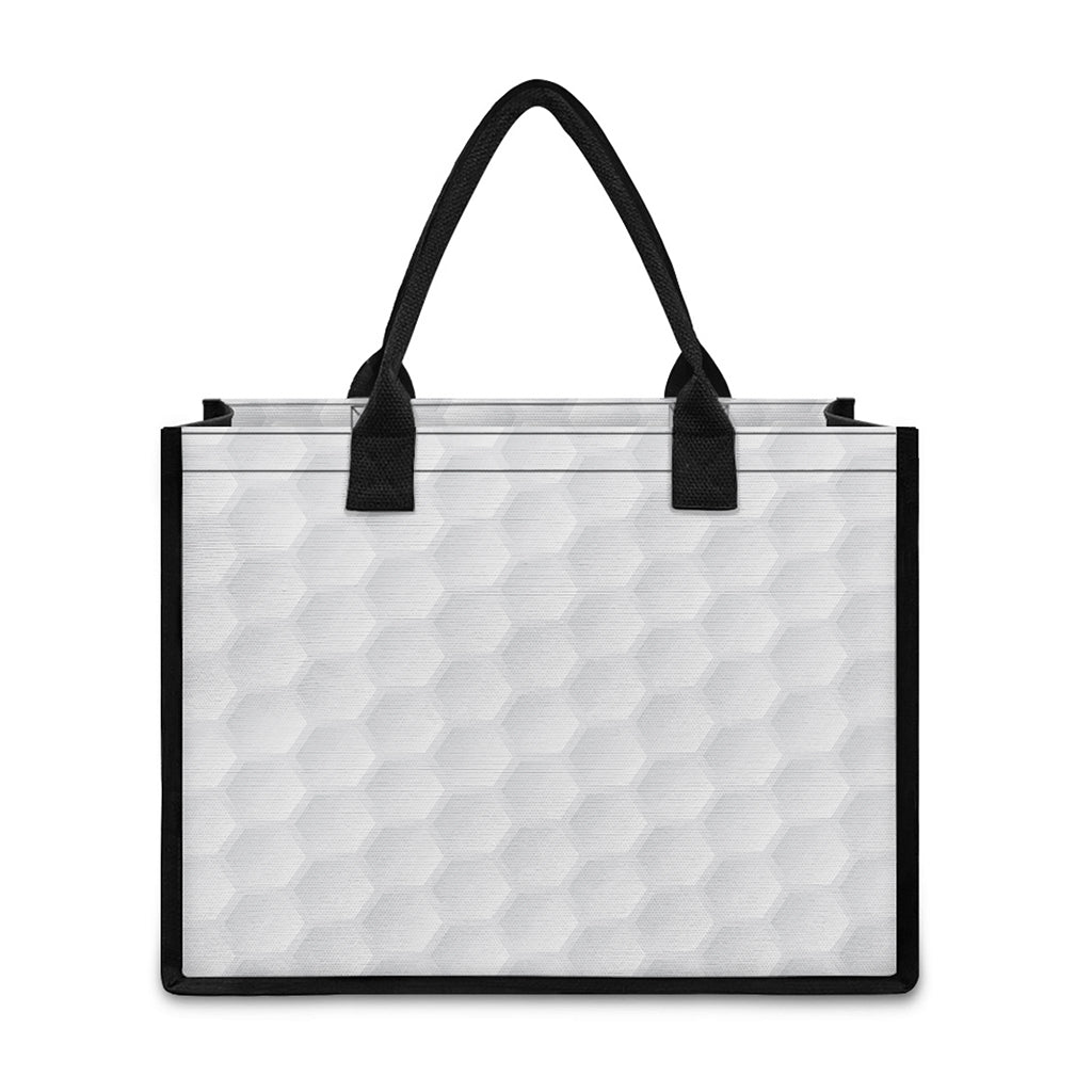 Golf Ball Print Canvas Tote Bag