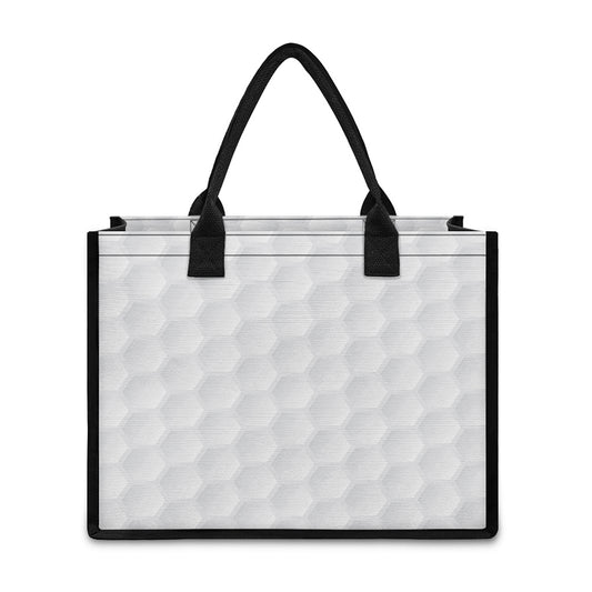 Golf Ball Print Canvas Tote Bag