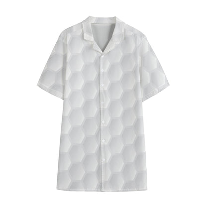 Golf Ball Print Cotton Hawaiian Shirt