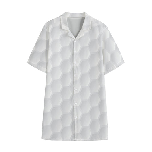 Golf Ball Print Cotton Hawaiian Shirt