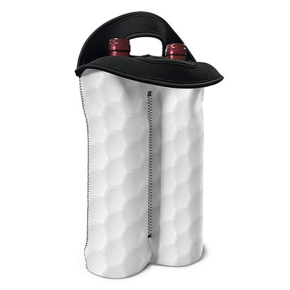 Golf Ball Print Double Neoprene Wine Tote