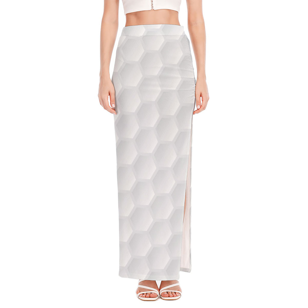 Golf Ball Print High Slit Maxi Skirt