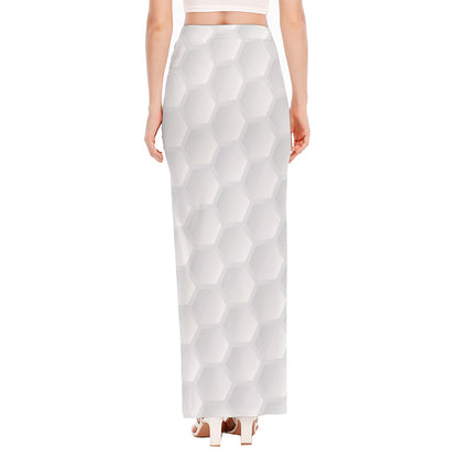 Golf Ball Print High Slit Maxi Skirt