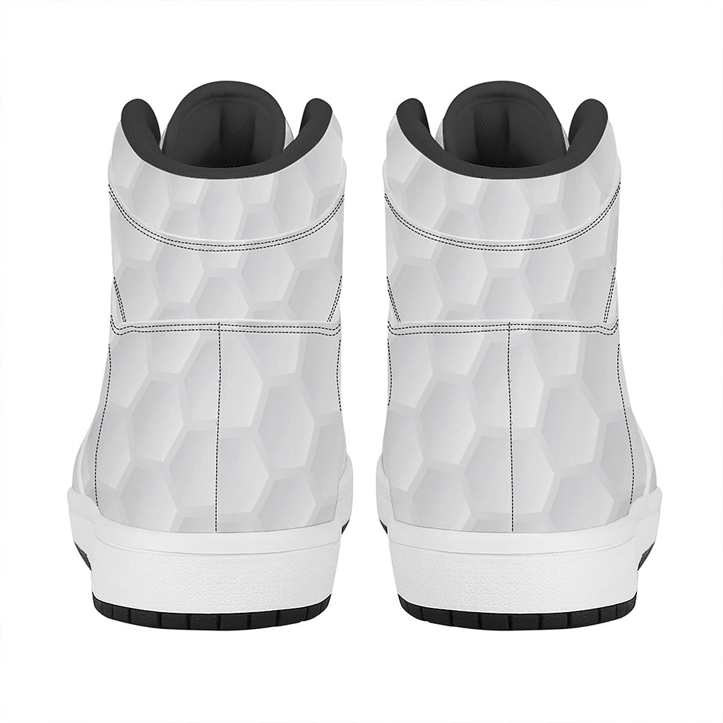 Golf Ball Print High Top Leather Sneakers