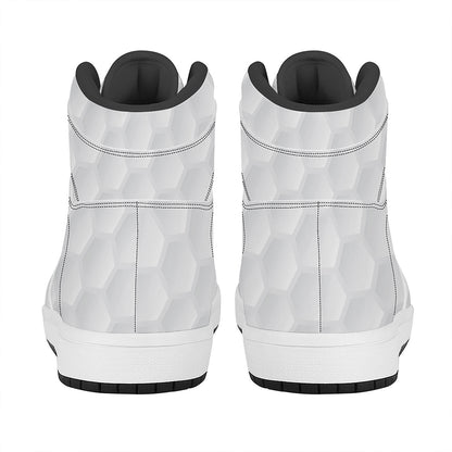 Golf Ball Print High Top Leather Sneakers