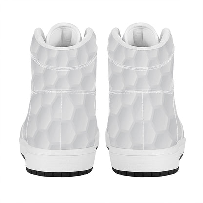 Golf Ball Print High Top Leather Sneakers