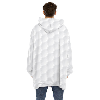 Golf Ball Print Hoodie Blanket