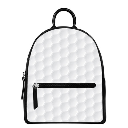 Golf Ball Print Leather Backpack
