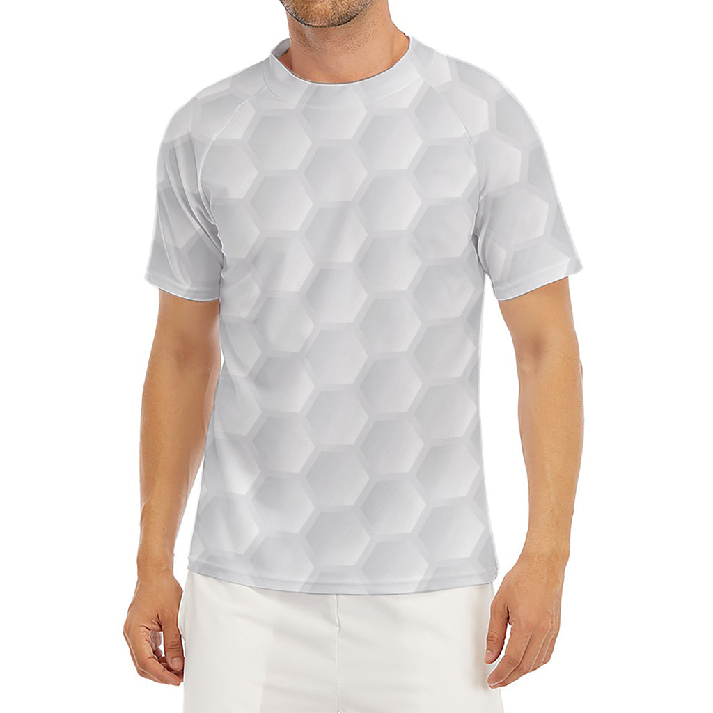 Golf Ball Print Men's Short Sleeve Rash Guard