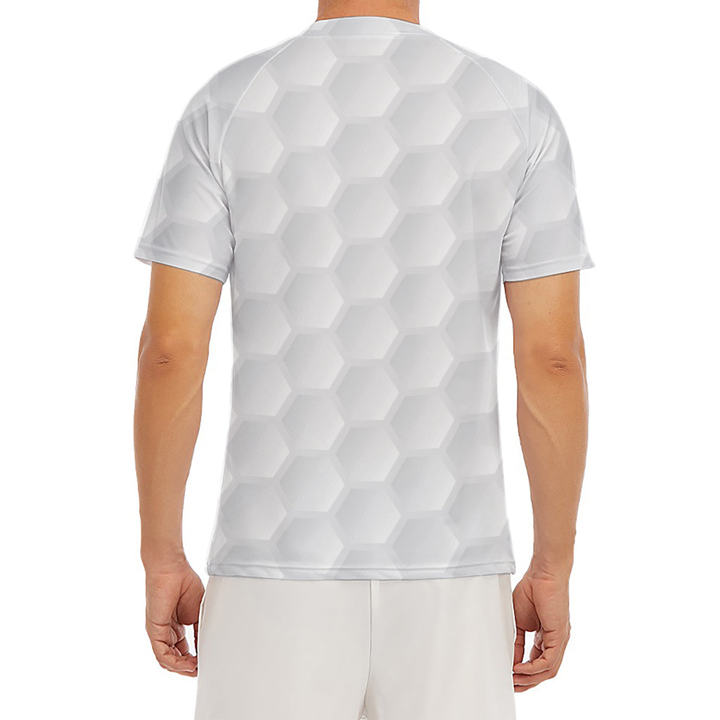 Golf Ball Print Men's Short Sleeve Rash Guard