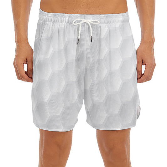 Golf Ball Print Men's Split Running Shorts