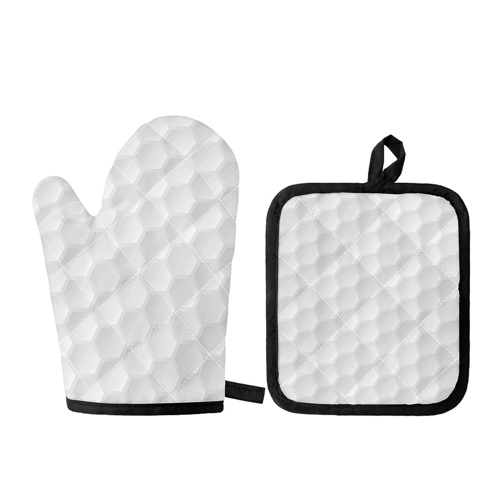 Golf Ball Print Oven Mitt And Pot Holder Set