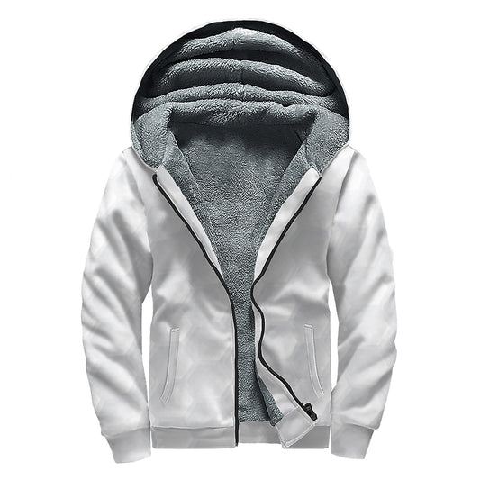 Golf Ball Print Sherpa Lined Zip Up Hoodie