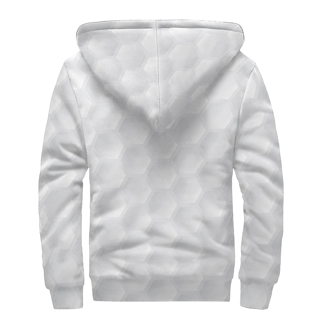 Golf Ball Print Sherpa Lined Zip Up Hoodie