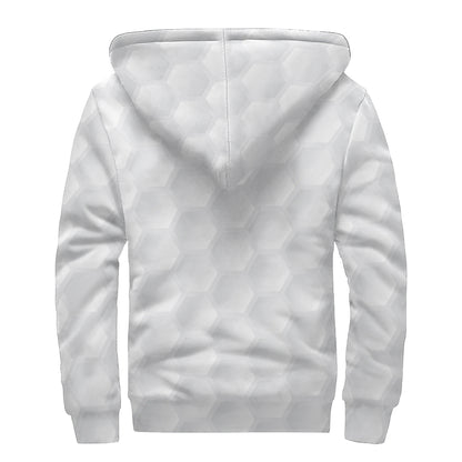 Golf Ball Print Sherpa Lined Zip Up Hoodie