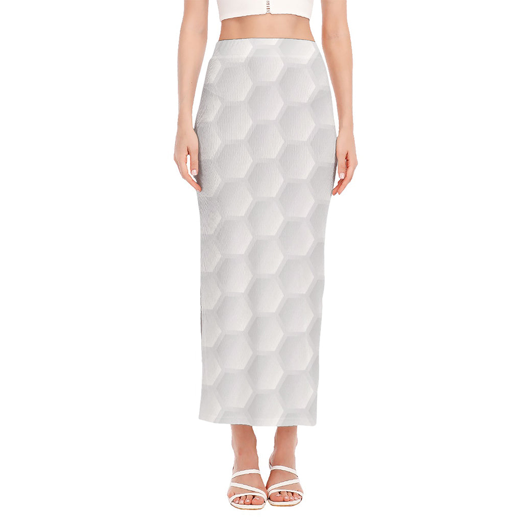 Golf Ball Print Side Slit Maxi Skirt