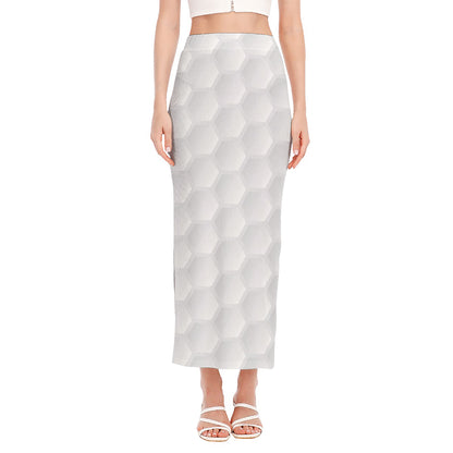 Golf Ball Print Side Slit Maxi Skirt