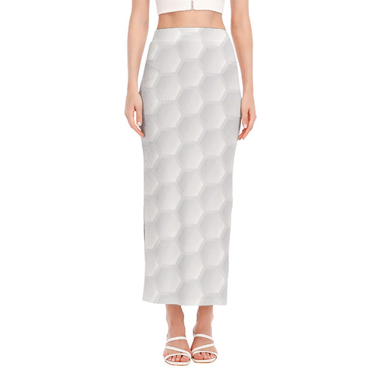 Golf Ball Print Side Slit Maxi Skirt