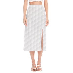 Golf Ball Print Side Slit Midi Skirt