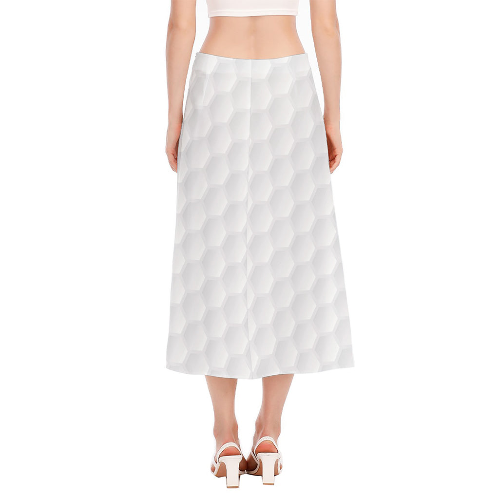 Golf Ball Print Side Slit Midi Skirt