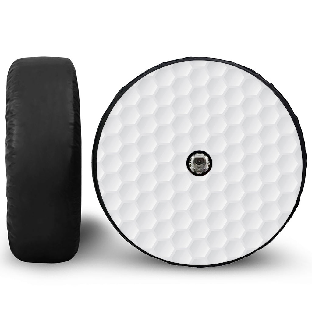 Golf Ball Print Tire Cover With Camera Hole