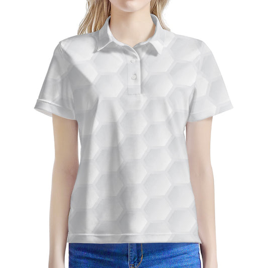 Golf Ball Print Women's Polo Shirt