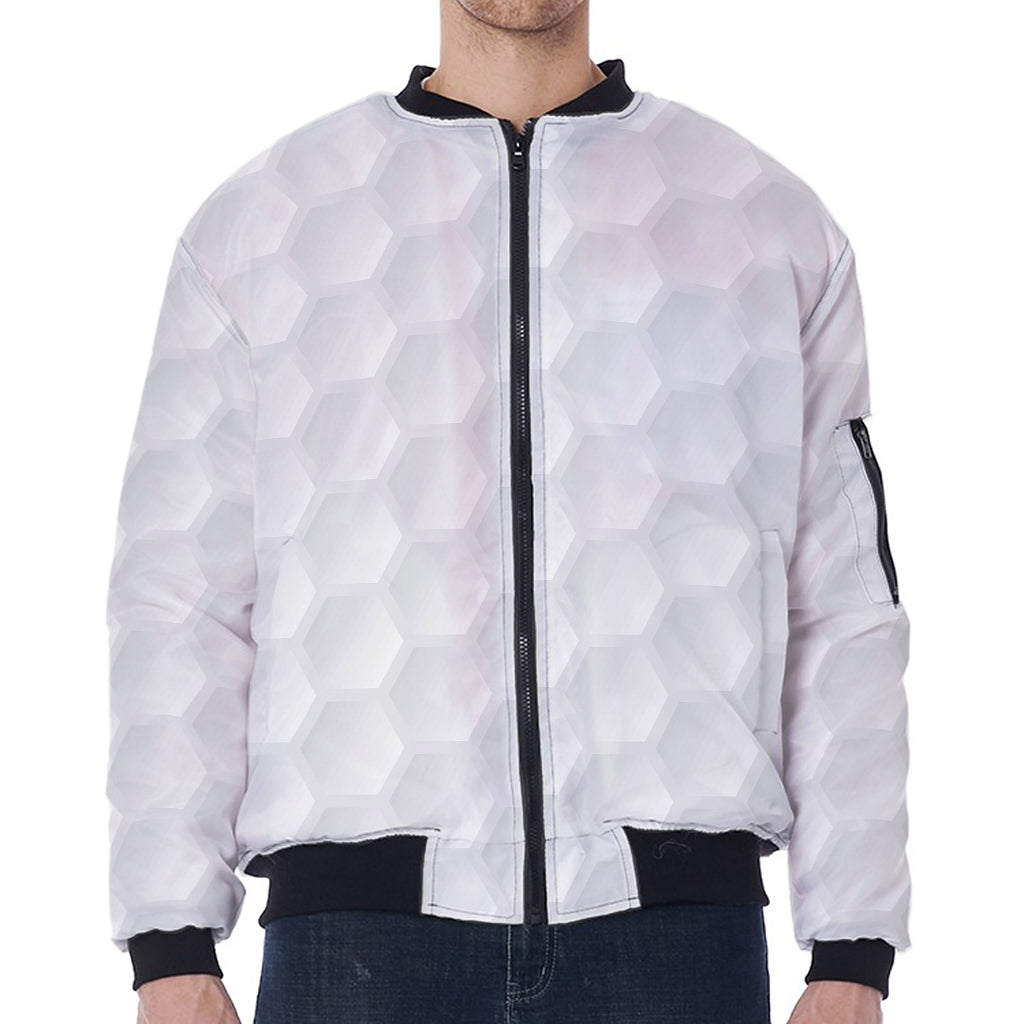 Golf Ball Print Zip Sleeve Bomber Jacket