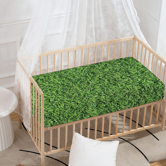 Golf Course Grass Print Baby Crib Sheet