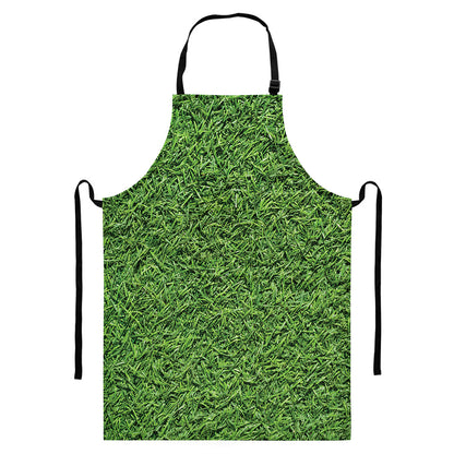 Golf Course Grass Print Bib Apron With Pocket