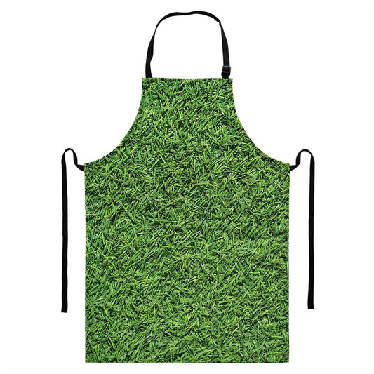 Golf Course Grass Print Bib Apron With Pocket
