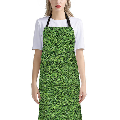 Golf Course Grass Print Bib Apron With Pocket