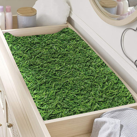 Golf Course Grass Print Changing Pad Cover