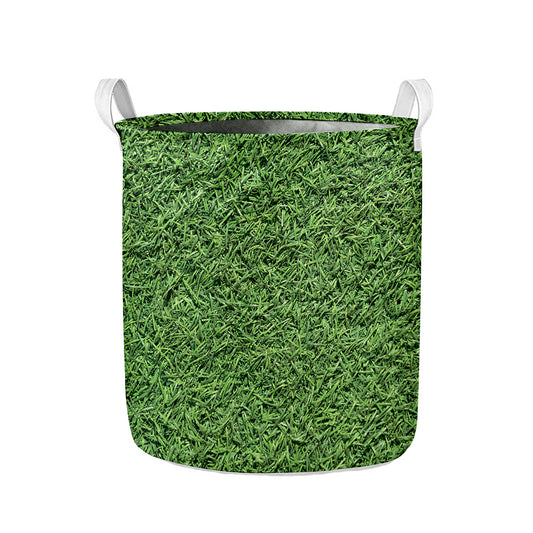 Golf Course Grass Print Collapsible Laundry Basket