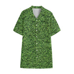 Golf Course Grass Print Cotton Hawaiian Shirt