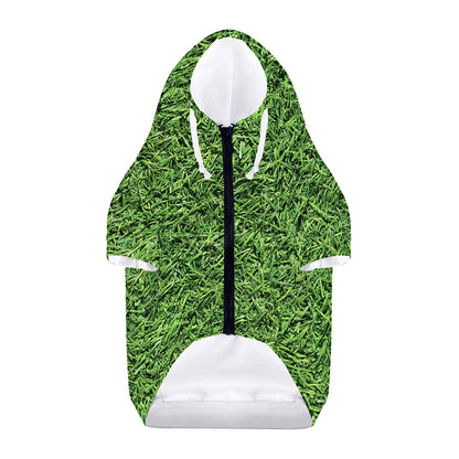 Golf Course Grass Print Dog Zip Up Hoodie