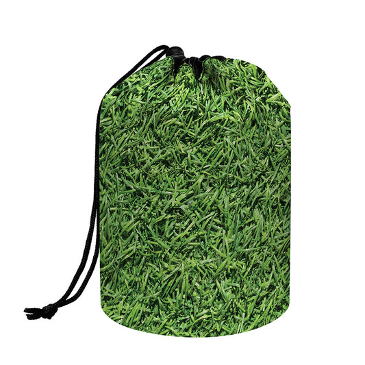 Golf Course Grass Print Drawstring Makeup Bag