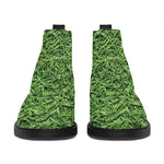 Golf Course Grass Print Flat Ankle Boots