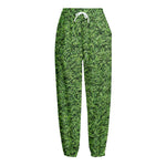 Golf Course Grass Print Fleece Lined Knit Pants