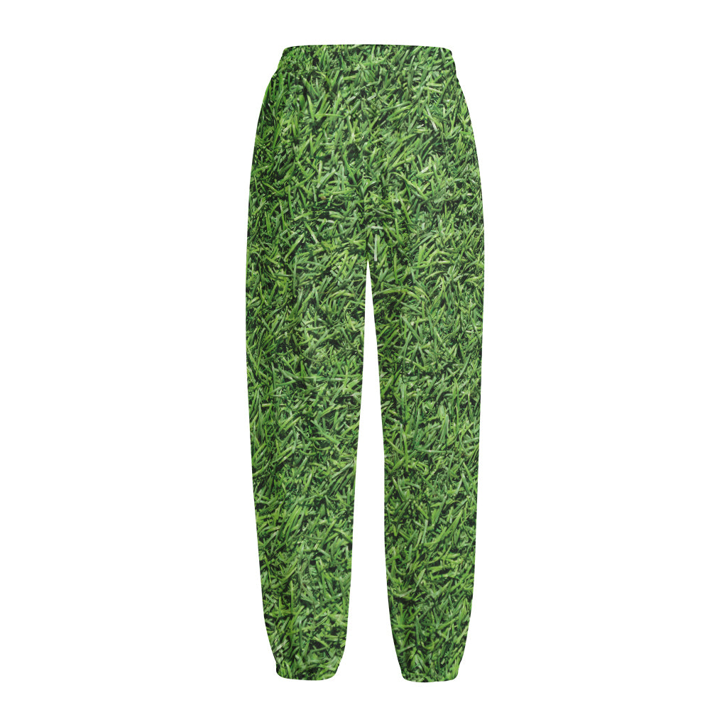 Golf Course Grass Print Fleece Lined Knit Pants