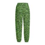 Golf Course Grass Print Fleece Lined Knit Pants