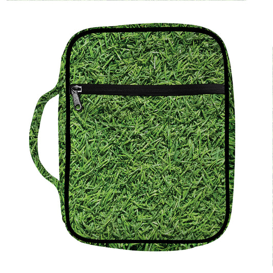 Golf Course Grass Print Front Pocket Bible Bag