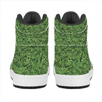 Golf Course Grass Print High Top Leather Sneakers