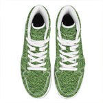 Golf Course Grass Print High Top Leather Sneakers
